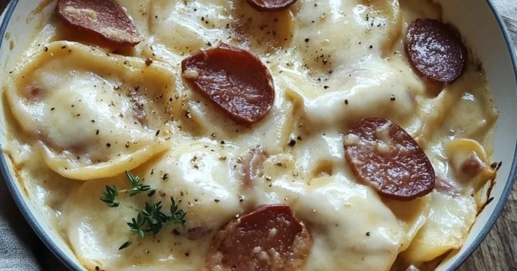 kielbasa and pierogies